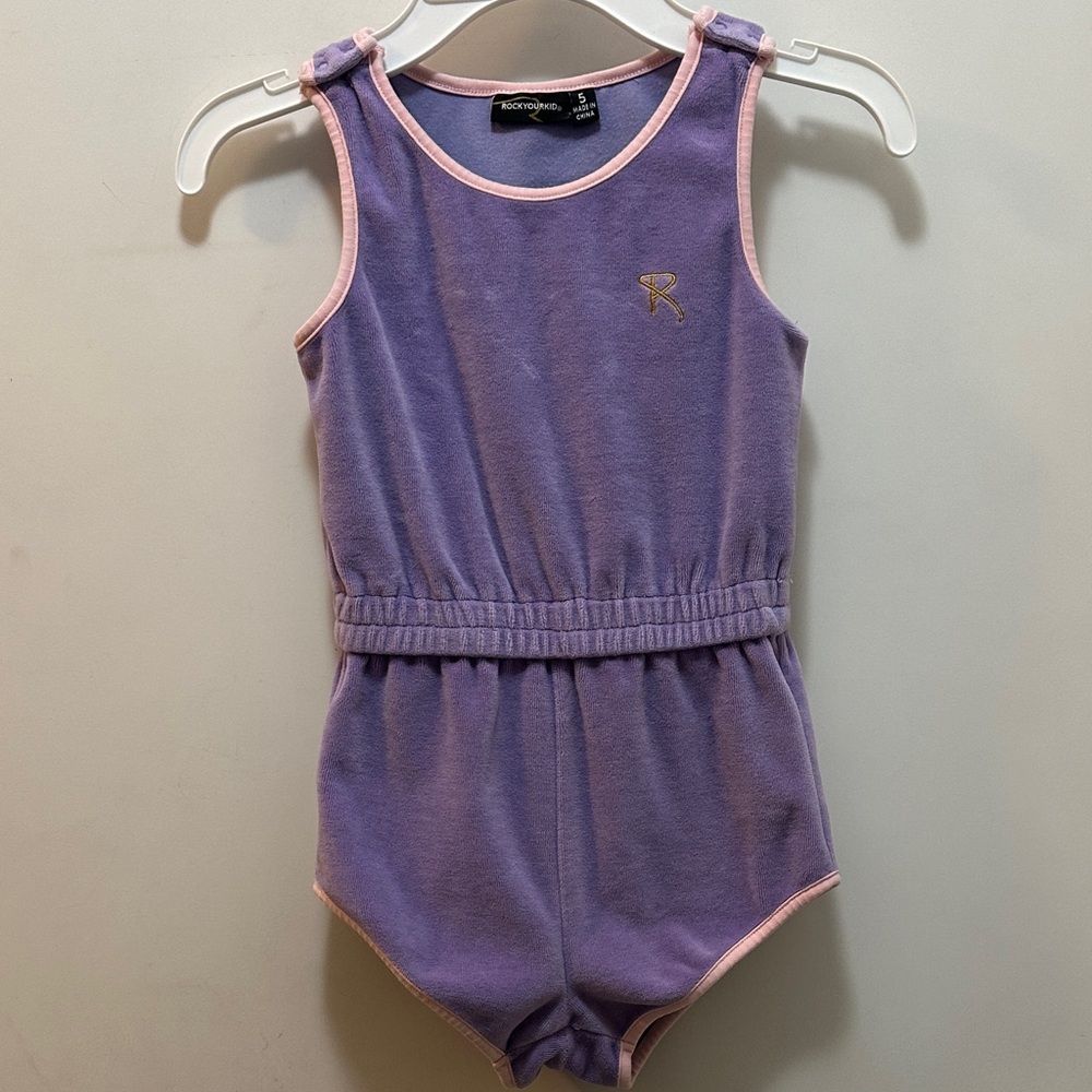 Rock Your Kid Purple Romper with Pink Trim & Unicorn 🦄 Says, “Believe In Me”
